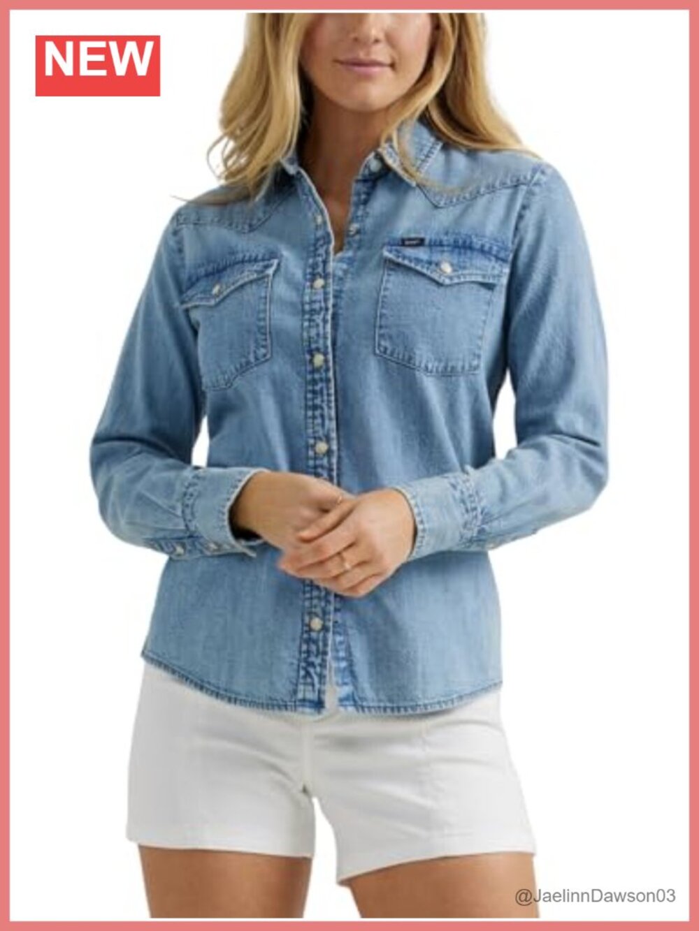 Women's Slim Fit Western Snap Button Down Shirt Long Sleeve Woven